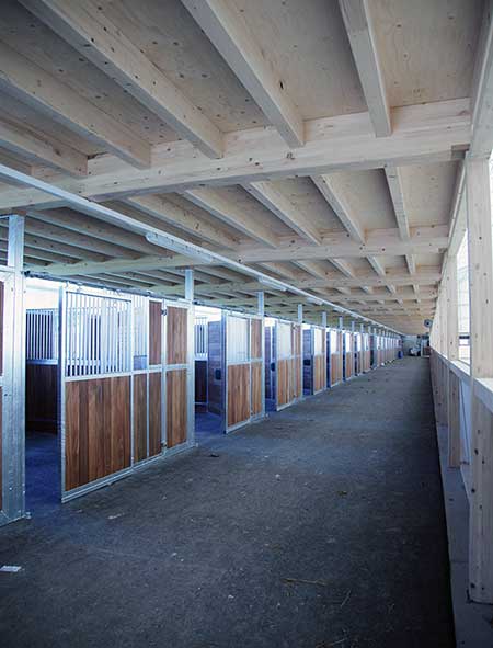 boxes alignes sur le cote de la halle